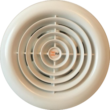Вентилятор ММ 100 круглый с обратным клапаном (белый)
