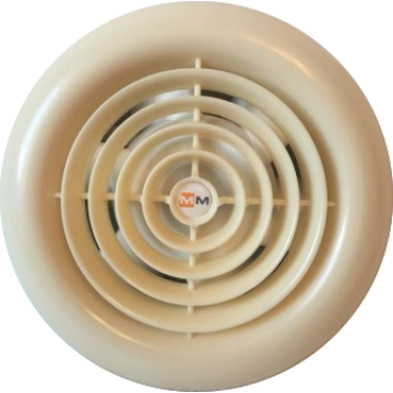 Вентилятор ММ 100 круглый с обратным клапаном (кремовый)